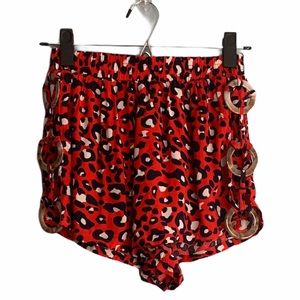 Millau Animal Print Tortoise Shell O-Ring Shorts NWT Size XSmall
